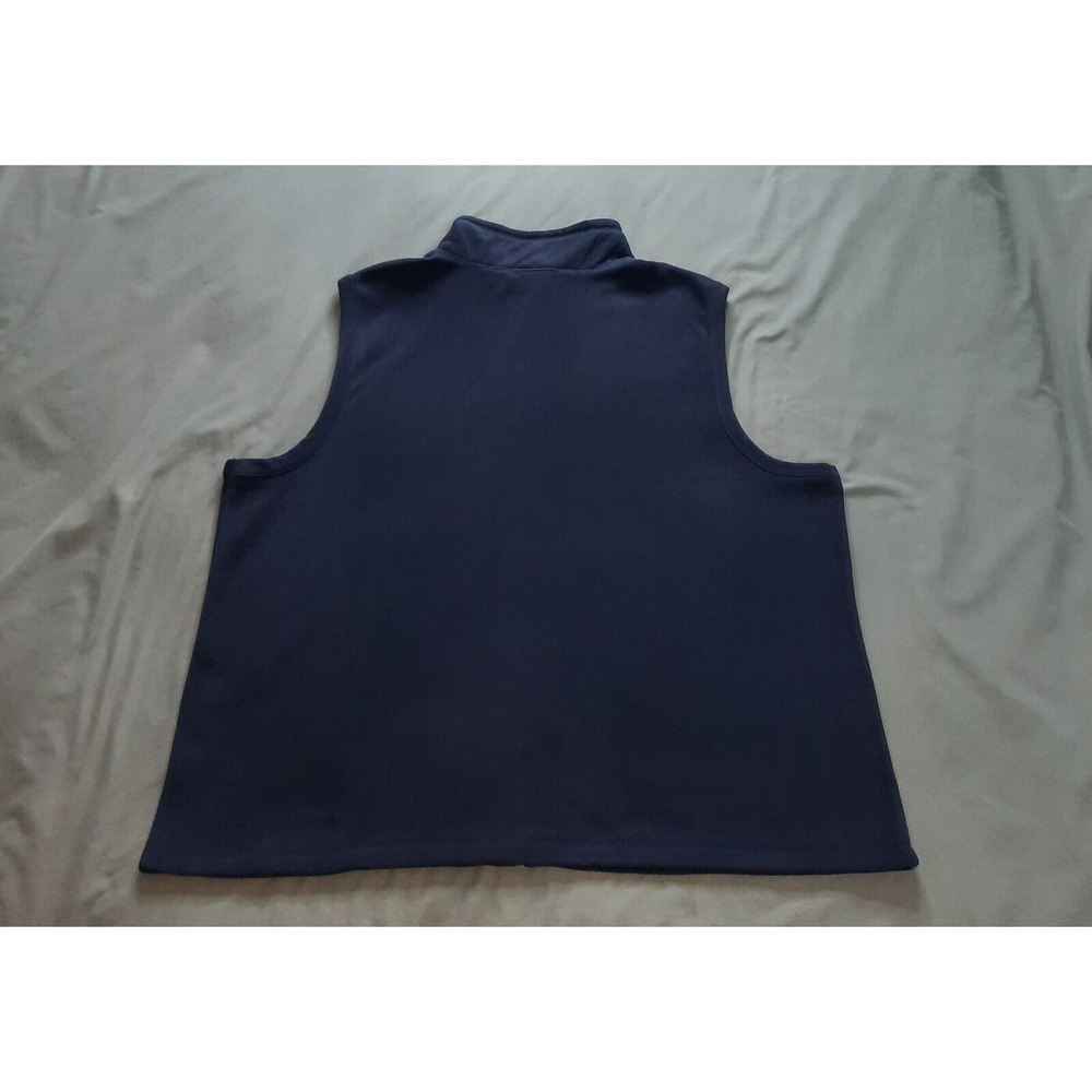 Rebecca Malone Christmas Fleece Vest Womens XL Snowman Cardinals Blue Full Zip - Picture 6 of 12